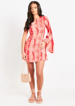 Tanya Pink Tie Dye Printed Beach Dress