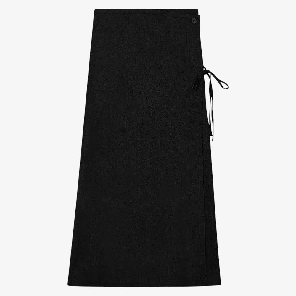 Tie Wrap Skirt - Black Denim