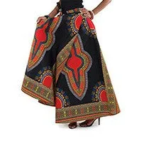 Traditional Print Wrap Skirt