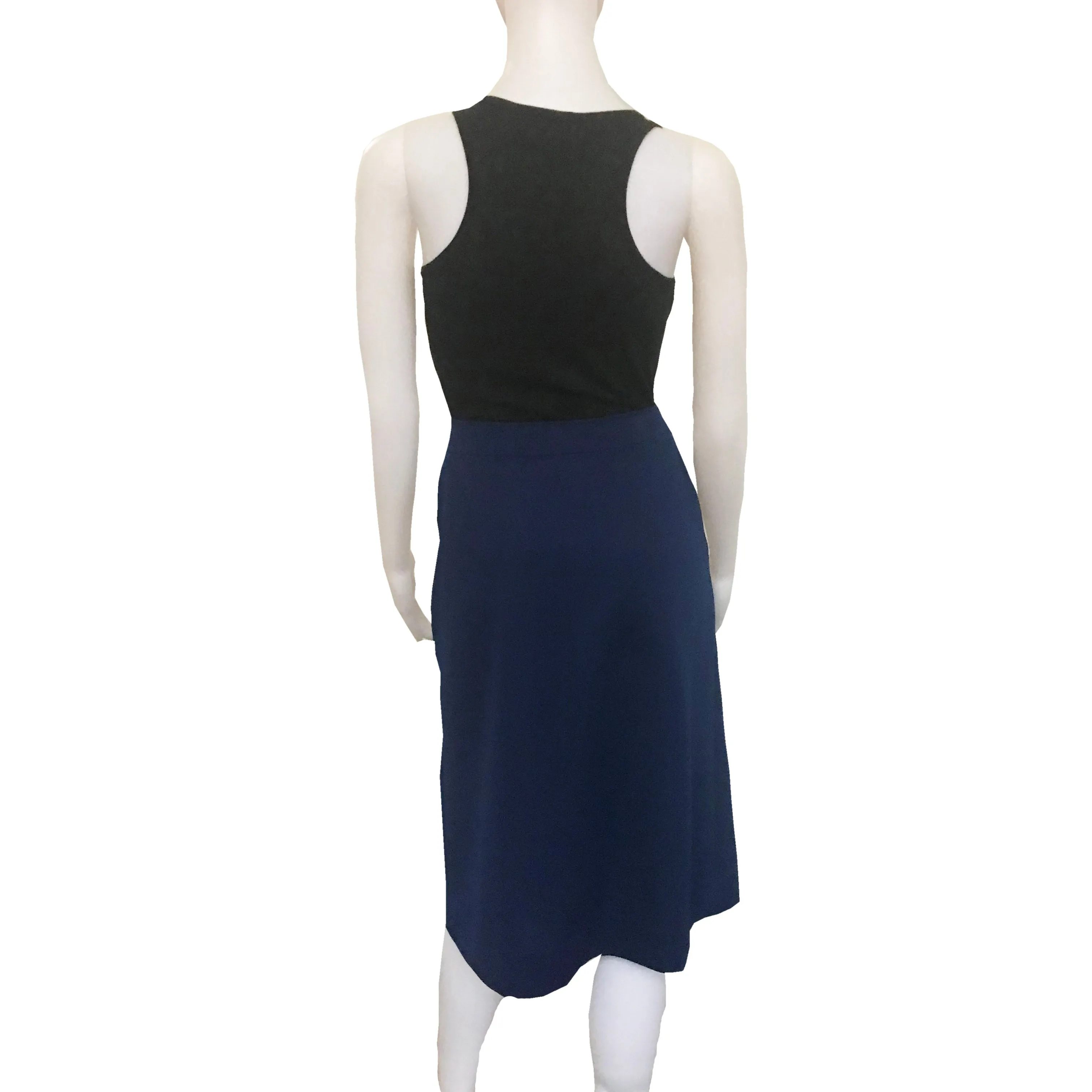 Vintage 1970s Givenchy Sport Navy Blue Wrap Skirt