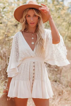 White Boho Lace Dress