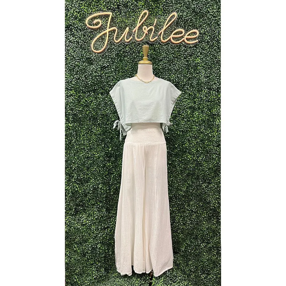 White Resort Palazzo Pants