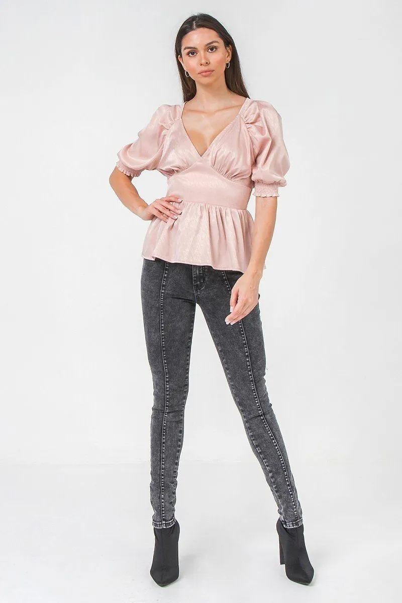 Women's A Solid Sateen Top